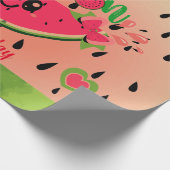 Watermelon Eins in einem Melon Girl's First Birthd Geschenkpapier (Ecke)