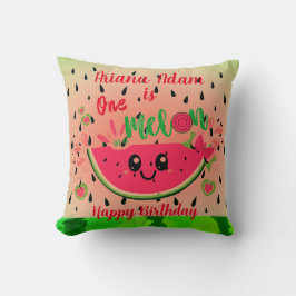 Watermelon Eins in einem Melon Girl's First Birthd Kissen
