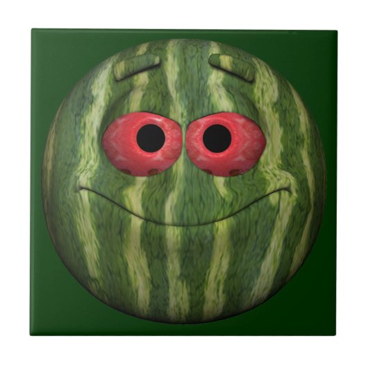 Watermelon Emoticon Fliese (Vorderseite)