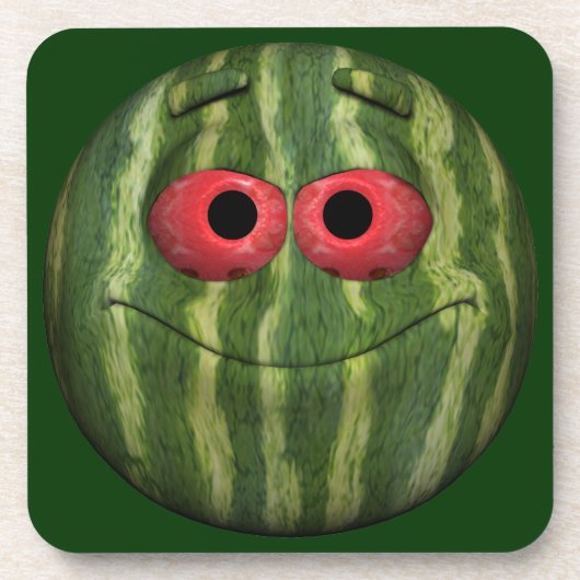 Watermelon Emoticon Getränkeuntersetzer (Vorderseite)