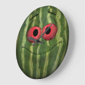 Watermelon Emoticon Große Wanduhr (Winkel)