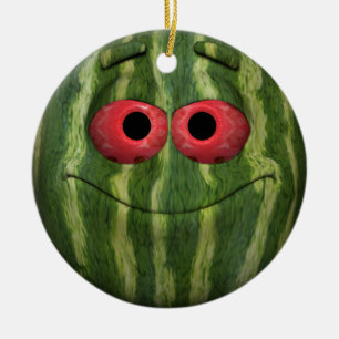 Watermelon Emoticon Keramikornament