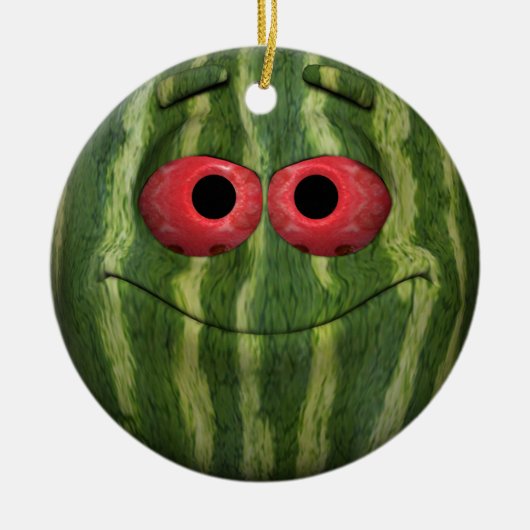 Watermelon Emoticon Keramikornament (Vorne)