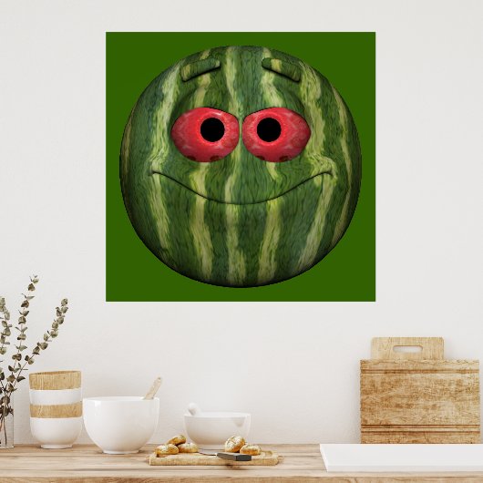 Watermelon Emoticon Poster (Küche)