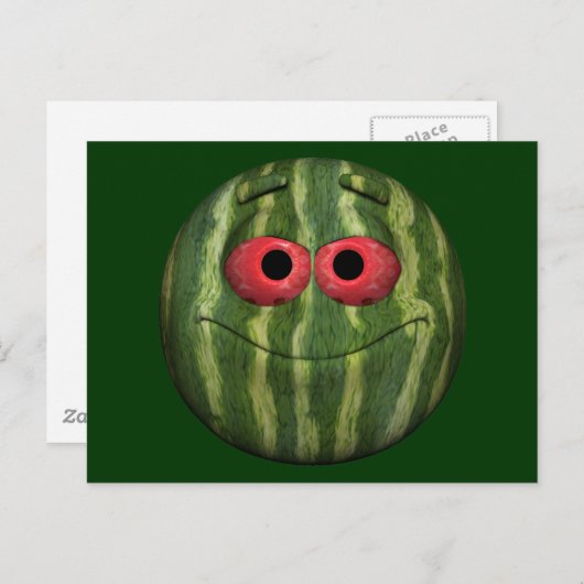 Watermelon Emoticon Postkarte (Vorne/Hinten)
