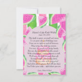 Watermelon Erster Geburtstag Cake Knife Gedicht Einladung (Vorderseite)