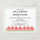 Watermelon Family Wiedersehen Einladung Postkarte (Vorderseite)