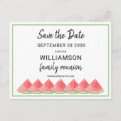 Watermelon Family Wiedersehen Save the Date Ankündigungspostkarte (Vorderseite)
