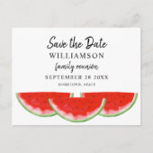 Watermelon Family Wiedersehen Save the Date Ankündigungspostkarte (Vorderseite)