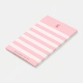 Watermelon Farbige Monogramm Name Groovy Streifen  Post-it Klebezettel (angewinkelt)
