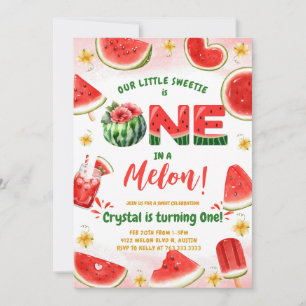 Watermelon First Birthday Einladung