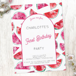 Watermelon First Birthday Party Postkarte