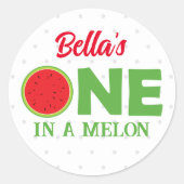 Watermelon First Birthday Sticker (Vorderseite)