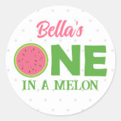 Watermelon First Birthday Sticker (Vorderseite)