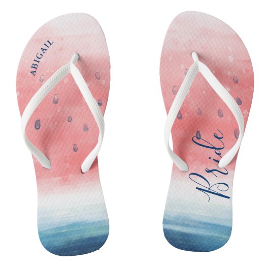 Watermelon Flip Flops Wedding Party Bride Sandals Badesandalen (Fußbett)