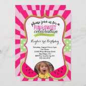 Watermelon Foto Geburtstagsparty Einladung (Vorne/Hinten)