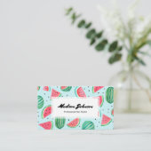 Watermelon Frucht Monogram Custom | Visitenkarten Visitenkarte (Stehend Vorderseite)