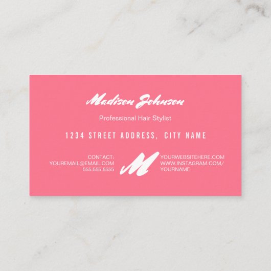 Watermelon Frucht Monogram Custom | Visitenkarten Visitenkarte (Rückseite)