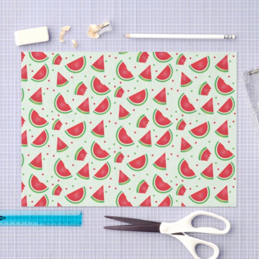 Watermelon Frucht Muster Melon Sommer Grün Seidenpapier (Handwerk)