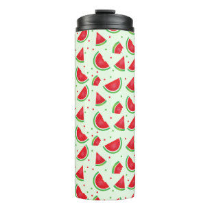 Watermelon Frucht Muster Melon Sommer Grün Thermosbecher