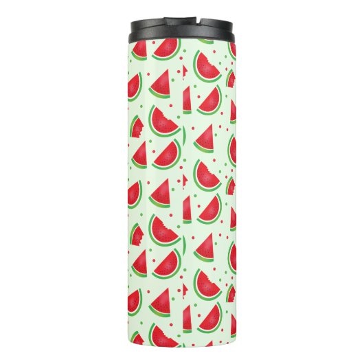 Watermelon Frucht Muster Melon Sommer Grün Thermosbecher (Rückseite)