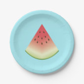 Watermelon Frucht Slice On Blue Pappteller (Vorderseite)