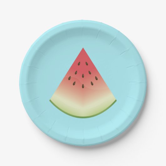 Watermelon Frucht Slice On Blue Pappteller (Vorderseite)
