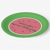 Watermelon Fruchtpink und Party der Grünen Sommer- Pappteller (Schrägansicht)