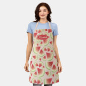 Watermelon Fruchtscheiben Muster mit Individuelle Schürze (Getragen)