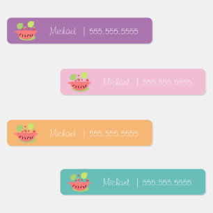 Watermelon Fruchtschule Klassenessen Name Nummer Etiketten