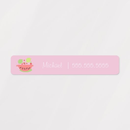 Watermelon Fruchtschule Klassenessen Name Nummer Etiketten (Design 2)