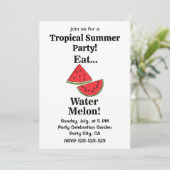 Watermelon Fruit Funny Tropical Summer Party Einladung (Stehend Vorderseite)