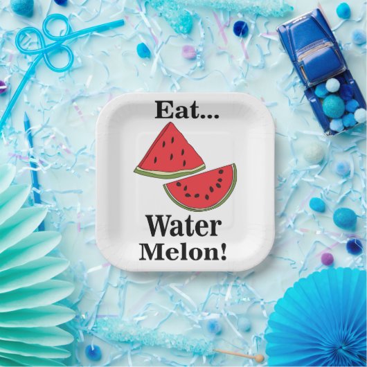 Watermelon Fruit Funny Tropical Summer Party Pappteller (Party)