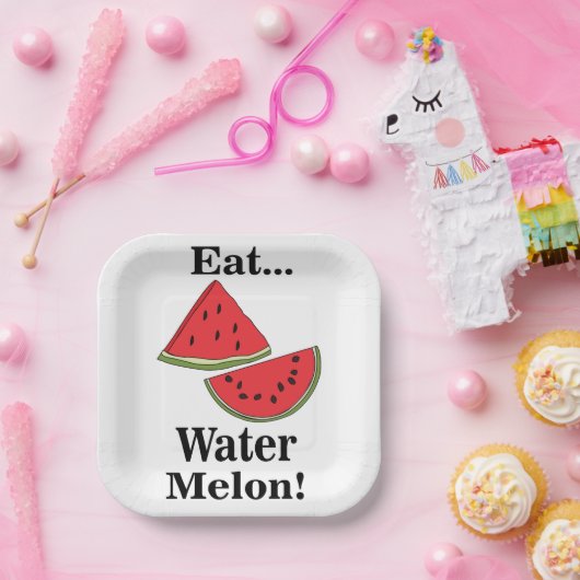 Watermelon Fruit Funny Tropical Summer Party Pappteller (Party)