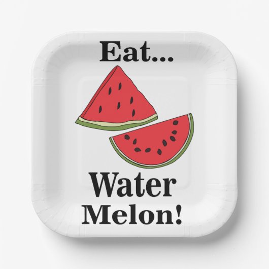 Watermelon Fruit Funny Tropical Summer Party Pappteller (Vorderseite)