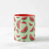 Watermelon Fruit Slices Muster auf grünem Tasse (Zentrum)