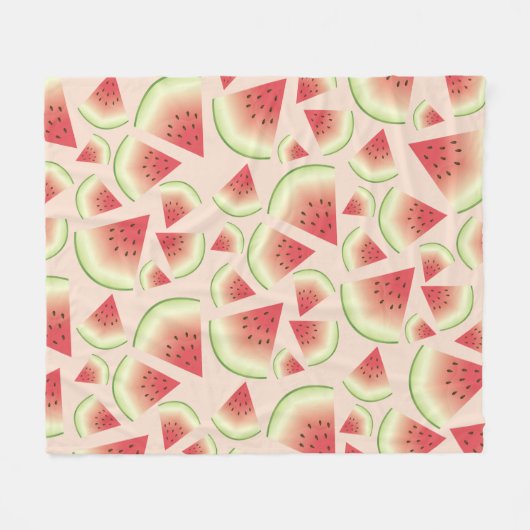 Watermelon Fruit Slices Muster Fleecedecke (Vorderseite (Horizontal))