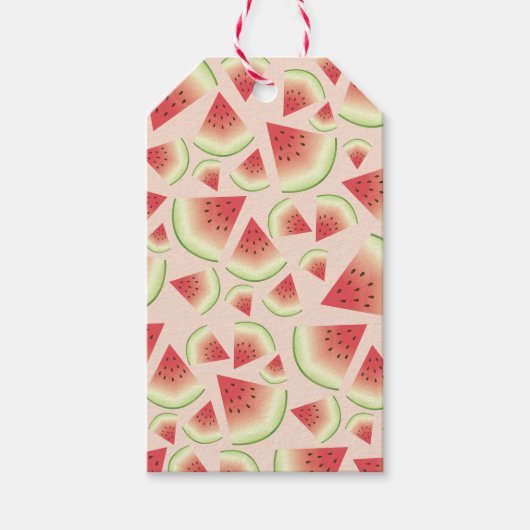 Watermelon Fruit Slices Muster Geschenkanhänger (Vorderseite)
