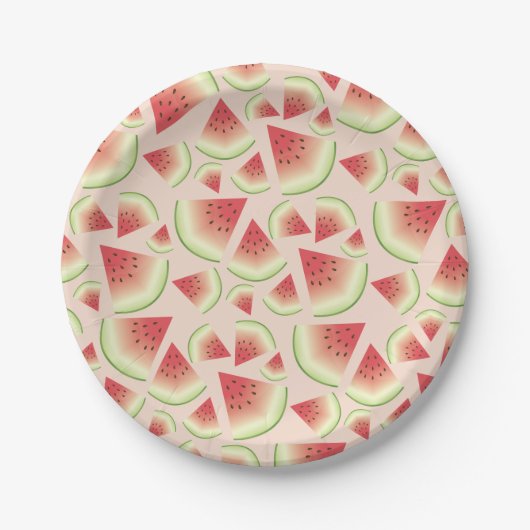 Watermelon Fruit Slices Muster Pappteller (Vorderseite)