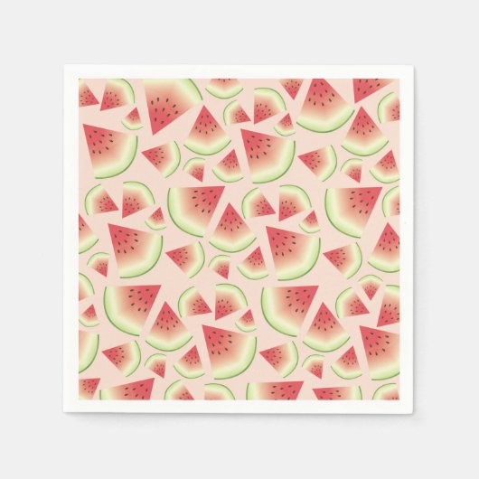 Watermelon Fruit Slices Muster Serviette (Vorderseite)