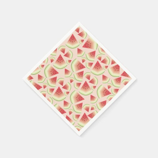 Watermelon Fruit Slices Muster Serviette (Ecke)