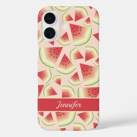 Watermelon Fruit Slices Pattern & Individuelle Nam Case-Mate iPhone Hülle (Rückseite)