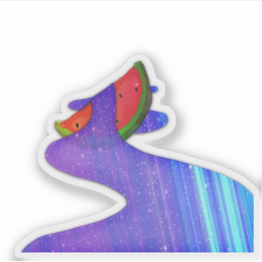 Watermelon Galaxy Sticker (Vorderseite)