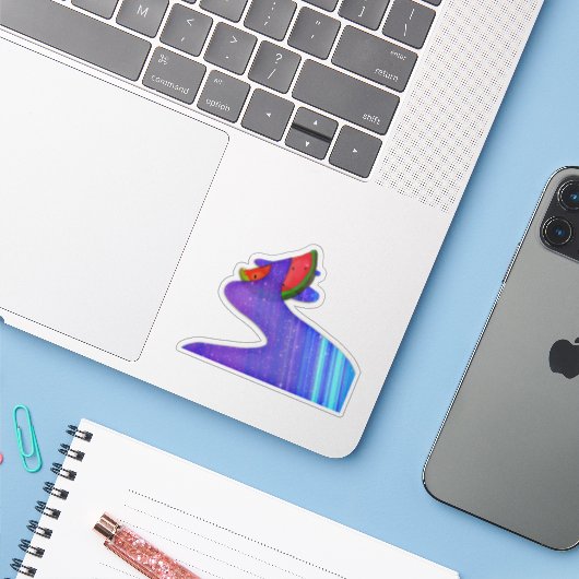 Watermelon Galaxy Sticker (Laptop mit iPhone)