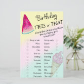 Watermelon Geburtstag dieses oder jenes Spiel (Stehend Vorderseite)