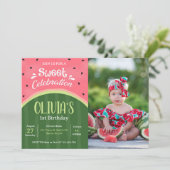 Watermelon Geburtstag Einladung (Stehend Vorderseite)