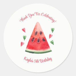 Watermelon Geburtstag Einladungen Runder Aufkleber