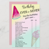 Watermelon Geburtstag jedes Spiel oder nie (Vorne/Hinten)