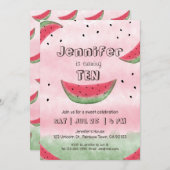 Watermelon Geburtstagseinladungen Einladung (Vorne/Hinten)