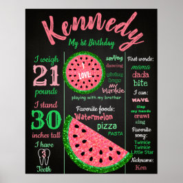 Watermelon Geburtstagsgedicht, Meilenstein-Tafel Poster